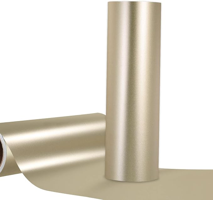Matte Metallic Champagne Gold Permanent Vinyl Roll 12" x10ft Permanent Craft by WRAPXPERT