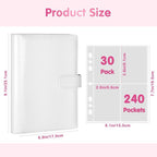 A5 Kpop Photocard Binder with 30 Pack 4-Pocket Card Pages, 6 Ring A5 Binder - Image 5