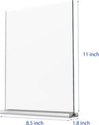 newnewshow Acrylic Sign Holder 8.5x11 Inch 6 Pack Vertical T Shape Double-Sided - Image 2