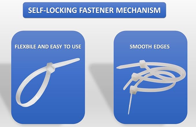 Kable Kontrol Cable Zip Ties Natural White 8, 50 Lbs Tensile Strength, Bulk Pack - Image 4