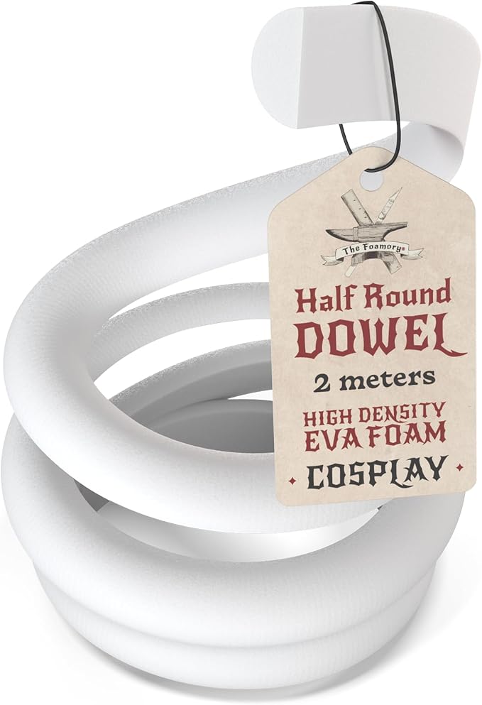 The Foamory's No Waste Half Round EVA Foam Dowel. 25mm x 2M Length. High-Density by TheFoamory