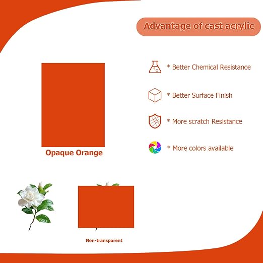 2 Pack 12'' x 16'' Opaque Orange Acrylic Sheet, 3mm Thick Acrylic Plastic - Image 5