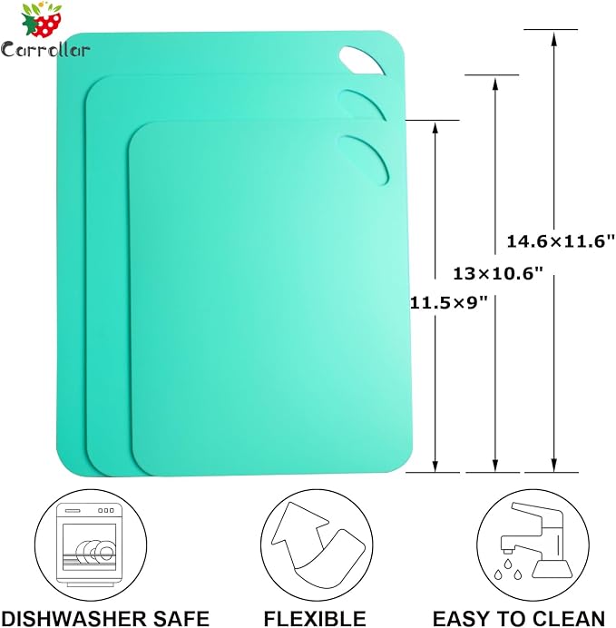 Plastic Flexible Cutting Mats for Kitchen, 2 different Sizes Cutting Board - Image 3