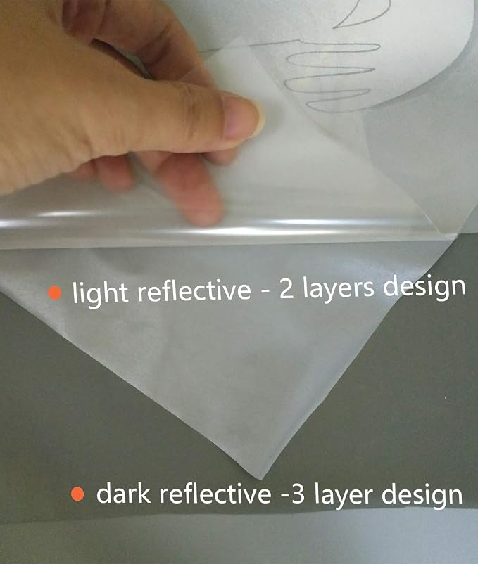 guangyintong Reflective Light Grey Heat Transfer Vinyl HTV Rolls, Light Grey - Image 8