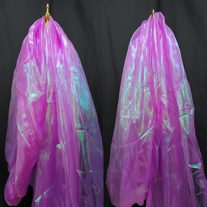 3.3 Yard Magic Rose Purple Organza Fabric - Image 3