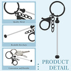 Tondiamo 12 Pcs Beadable Keychains Bars Bulk Blank Beaded Metal Keychain - Image 3