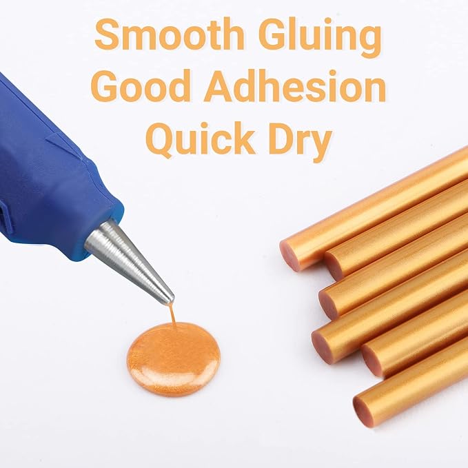 ENPOINT Metallic Gold Hot Glue Sticks, 36 Pack Mini Hot Melt Glue Sticks Colored - Image 3