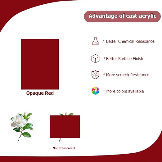 2 Pack 12'' x 16'' Opaque Red Acrylic Sheet, 3mm Thick Acrylic Plastic Sheets - Image 5