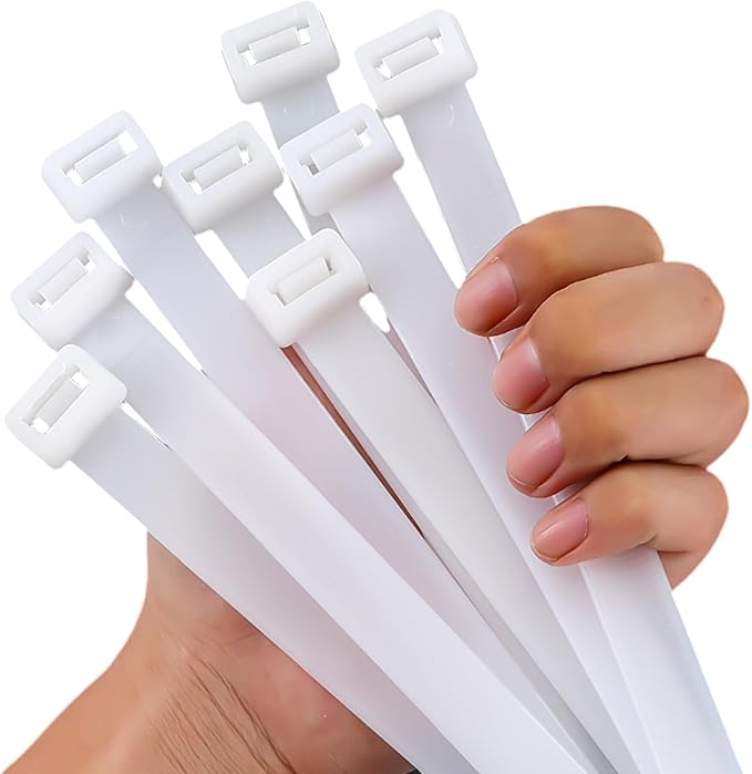 White Zip Ties Heavy Duty 20 Inch Outdoor, 250lb Extra Large Cable Tie Wraps by ProfessionalinZipTies