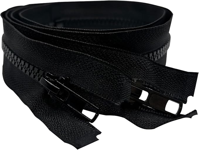 ANPURZII 2PCS #5 5 Inch Black Separating Jacket Zippers - Image 2
