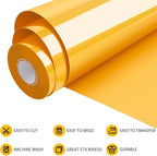 VinylRus Heat Transfer Vinyl-12” x 35FT Melon Yellow Iron on Vinyl Roll - Image 4