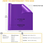 VinylRus Heat Transfer Vinyl-12” x 15FT Dark Purple Iron on Vinyl Roll - Image 2