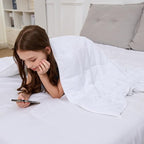 Weighted Blanket 7lbs Twin Size White 41"x60" Weighted Blankets Heavy Blanket - Image 6