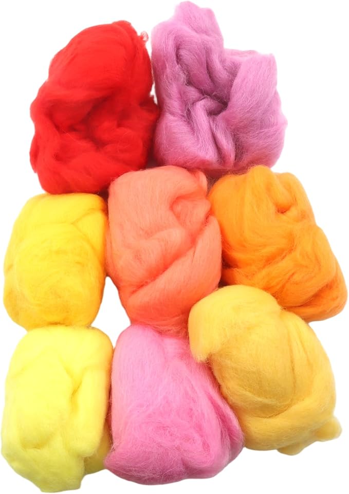 Needle Felting Wool Set, 8 Colors | 10g Each Pack, 2.8 Oz Total, Roving Yarn - Image 4