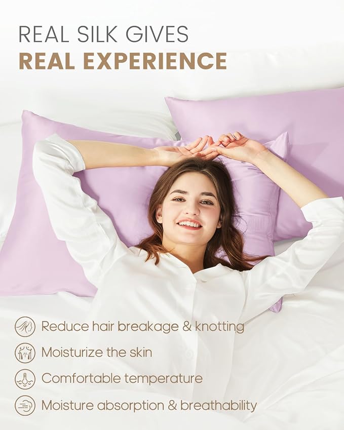 THXSILK Set of 2 Silk Pillowcase - Image 3