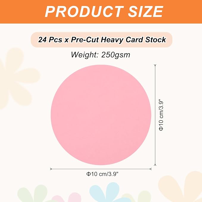 MECCANIXITY 24 Pcs Circle Card Stock, 3.9 Inch Round Cutouts Paper Thick - Image 2