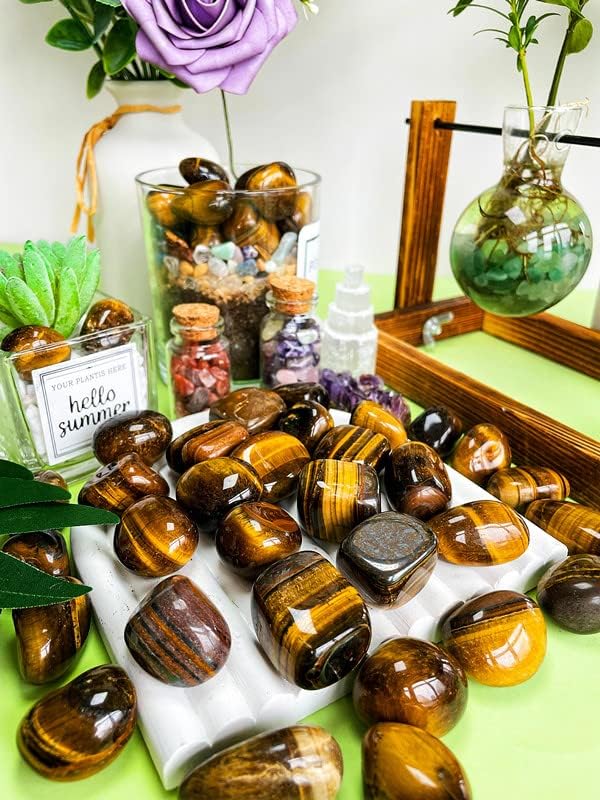 DUQGUHO Tiger Eye Healing Crystals Stones Set Natural Bulk Crystals Tumbled - Image 2