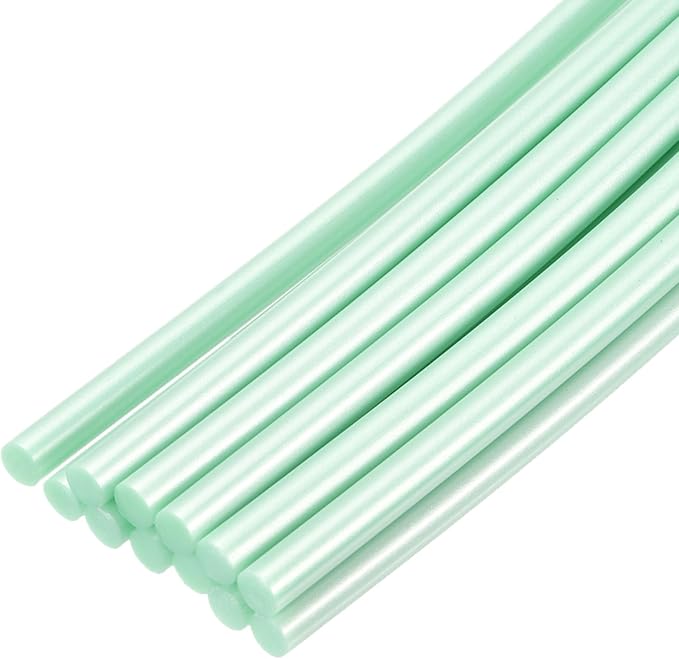uxcell Mini Hot Glue Sticks for Glue Gun 7mm x 200mm Fresh Green 12pcs by uxcell