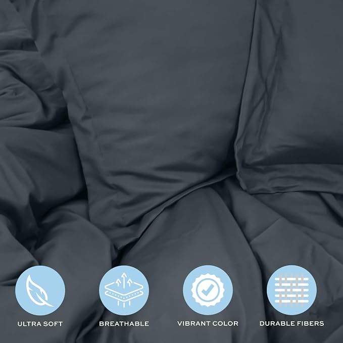 White Classic Grey Duvet Cover Queen Size, Microfiber Duvet Cover - Image 4