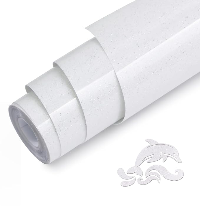 White Glitter HTV Heat Transfer Vinyl by WRTUUED