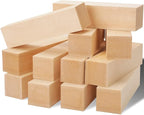 12 Pack Unfinished Basswood Carving Blocks Kit, Rectangular Wooden Blocks by YIPLED