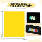 HTVSTD Neon Yellow Puff HTV Heat Transfer Vinyl 6pcs 12×10in | Vivid Color - Image 2