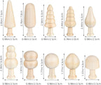 TEHAUX 20pcs Unfinished Mini Wooden Trees 5 Shapes DIY Paintable Wood Craft - Image 2