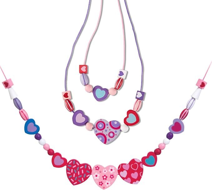 Melissa & Doug Created by Me! Heart Beads Wooden Bead Kit, 120+ Beads and 5 - Image 4