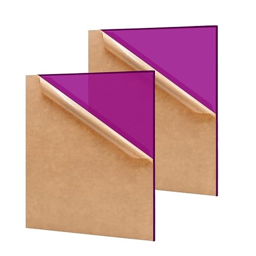 2 Pack 16'' x 20'' Translucent Purple Acrylic Sheet, 3mm Thick Acrylic Plastic by Unknown