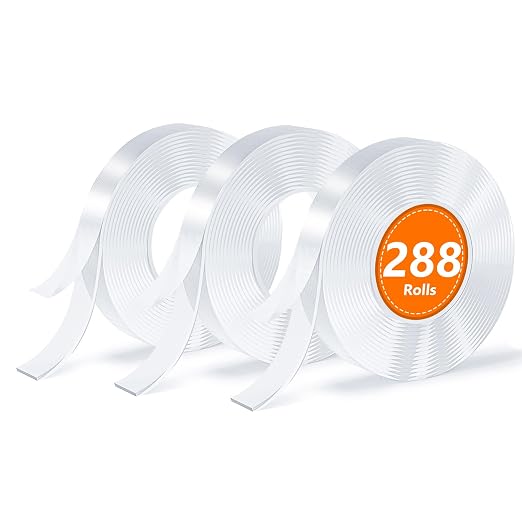 288 Rolls Double Sided Tape, Nano Tape, Transparent Adhesive Tape, Traceless by SUTOUG