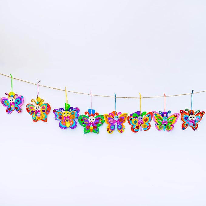 Winlyn 24 Sets Butterfly Craft Kits DIY 3D Rainbow Butterfly Ornaments - Image 9