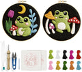 INFUNLY 2 Pack Cute Frog Punch Needle Kit by INFUNLY