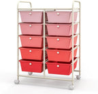 Giantex 10 Drawers Rolling Cart, Classroom Organizers, Storage Cart - Image 9