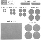 235pcs Gray Felt Furniture Pads X-Protector Huge Quantity of Furniture Pads | - Image 5