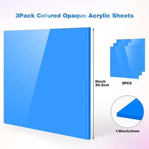 Adrattnay Sky Blue Acrylic Sheets 1/8" Thick, - Image 2