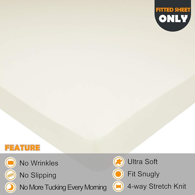 Soft Stretch Full Size Fitted Sheet Only - Image 2