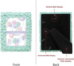 Laura Ashley 5x7 Mint Green Flower Textured Hand-Crafted Resin Picture Frame - Image 2