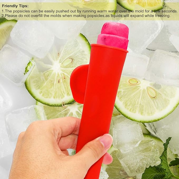 Homemade Popsicle Molds, 6 Pack Drip Free Ice Pop Molds, Pure Color | Easy - Image 7