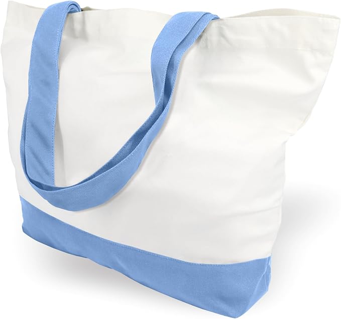 TOPDesign 3-Pack Super Strong Large 12oz Cotton Canvas Tote Bags, Reusable by TOPDesign