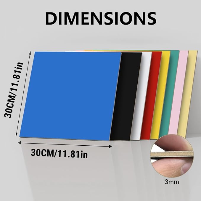 8 Pack Pre-Painted Colored Plywood Sheets, Basswood - Image 2