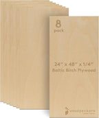 Baltic Birch Plywood 24 x 48 x 1/4 Inch - 6 mm Craft Wood by Woodpeckers