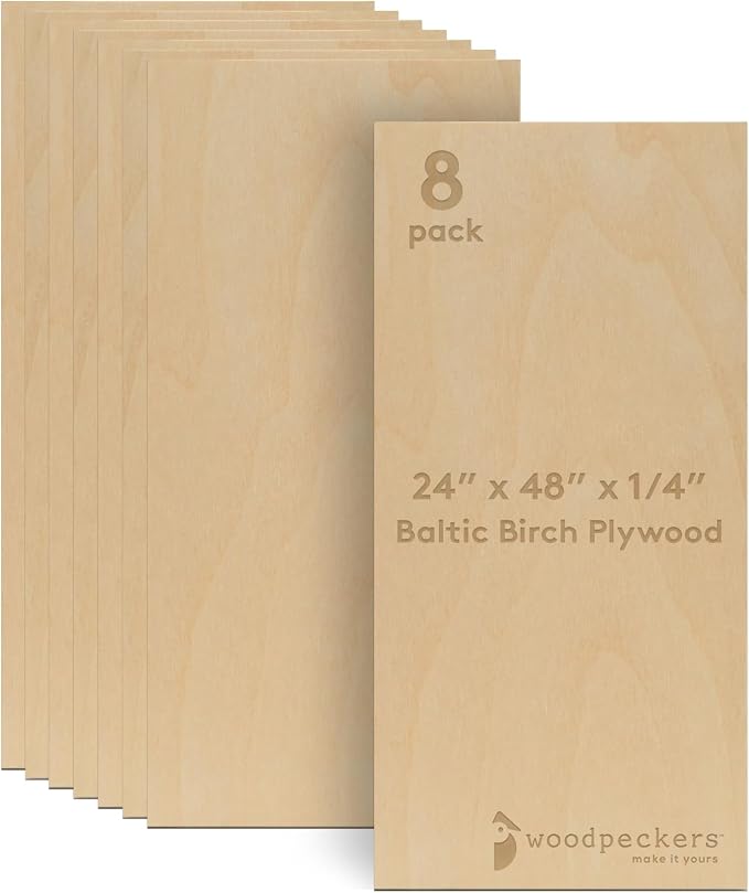 Baltic Birch Plywood 24 x 48 x 1/4 Inch - 6 mm Craft Wood by Woodpeckers