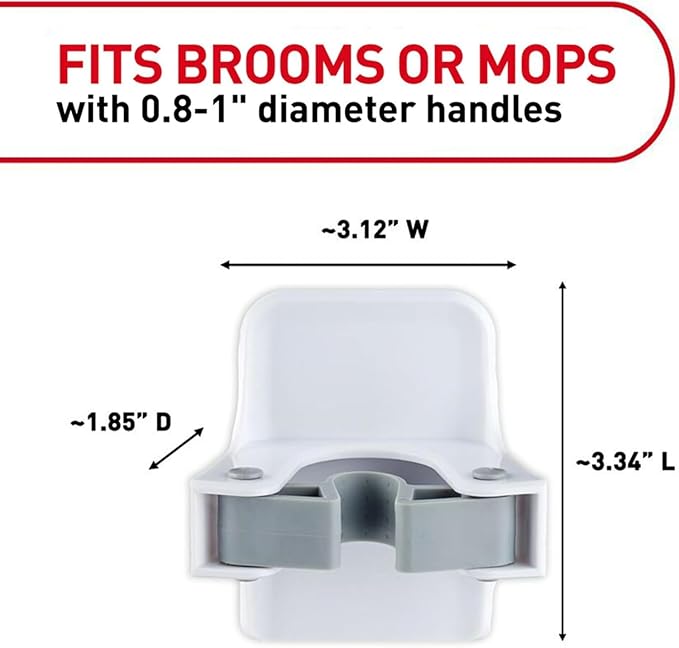 Command Broom Grippers, 3 Hangers and 6 Strips, Damage-Free Mop and Broom - Image 2