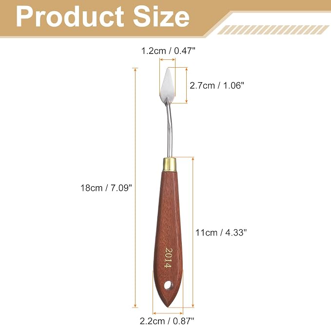 HARFINGTON Palette Knife Painting Tool 1.06" x 0.47" Stainless Steel Teardrop - Image 2