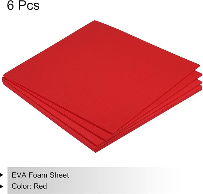 MECCANIXITY EVA Foam Sheets Red 9.8 Inch x 9.8 Inch 3mm Thick Crafts Foam Sheets - Image 3