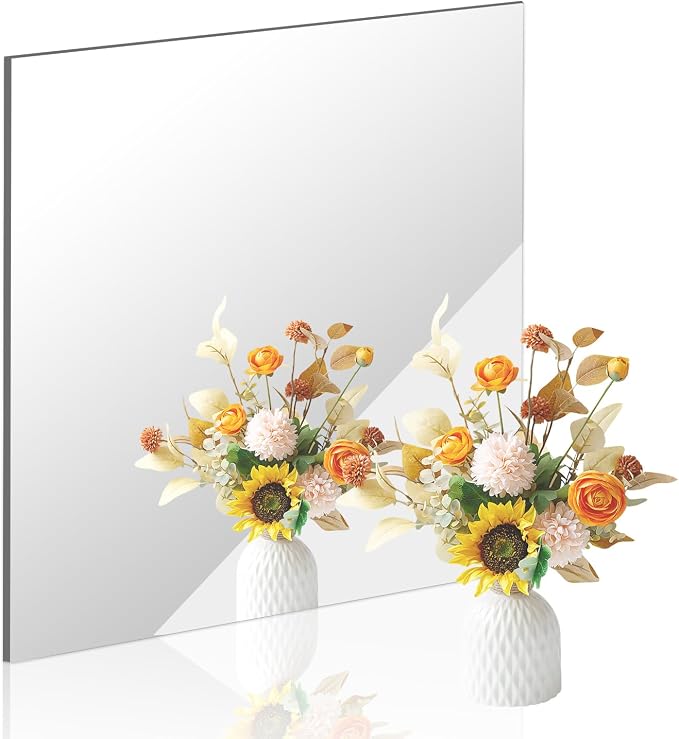 18x18 in Acrylic Mirror Sheet for Wall, 2.5mm Plastic Wall Mirror | Non Glass by DARENYI