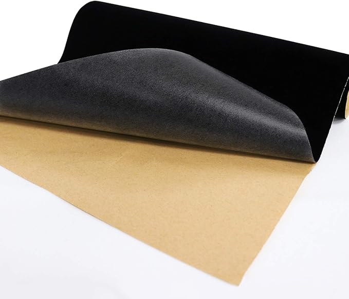 Black Self Adhesive Velvet Fabric Sticky Felt Sheets - Image 4