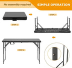 FDW 4FT Folding Table Half Portable Foldable Table Picnic Table - Image 5