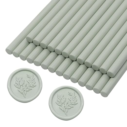 Sage Green Wax Seal Sticks 26pcs, Andotopee Glue Gun Wax Seal Sticks by Andotopee