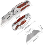 WORKPRO Quick-Change Utility Knife, Classical Retro Style Wood Grain Handle - Image 2
